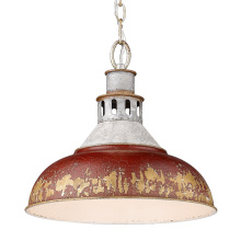 Golden 0865-L AGV-RED - Golden Lighting Kinsley 1-light Pendant in Antique Red shade